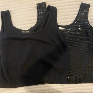 Set of 2 black St. John Vintage Tops